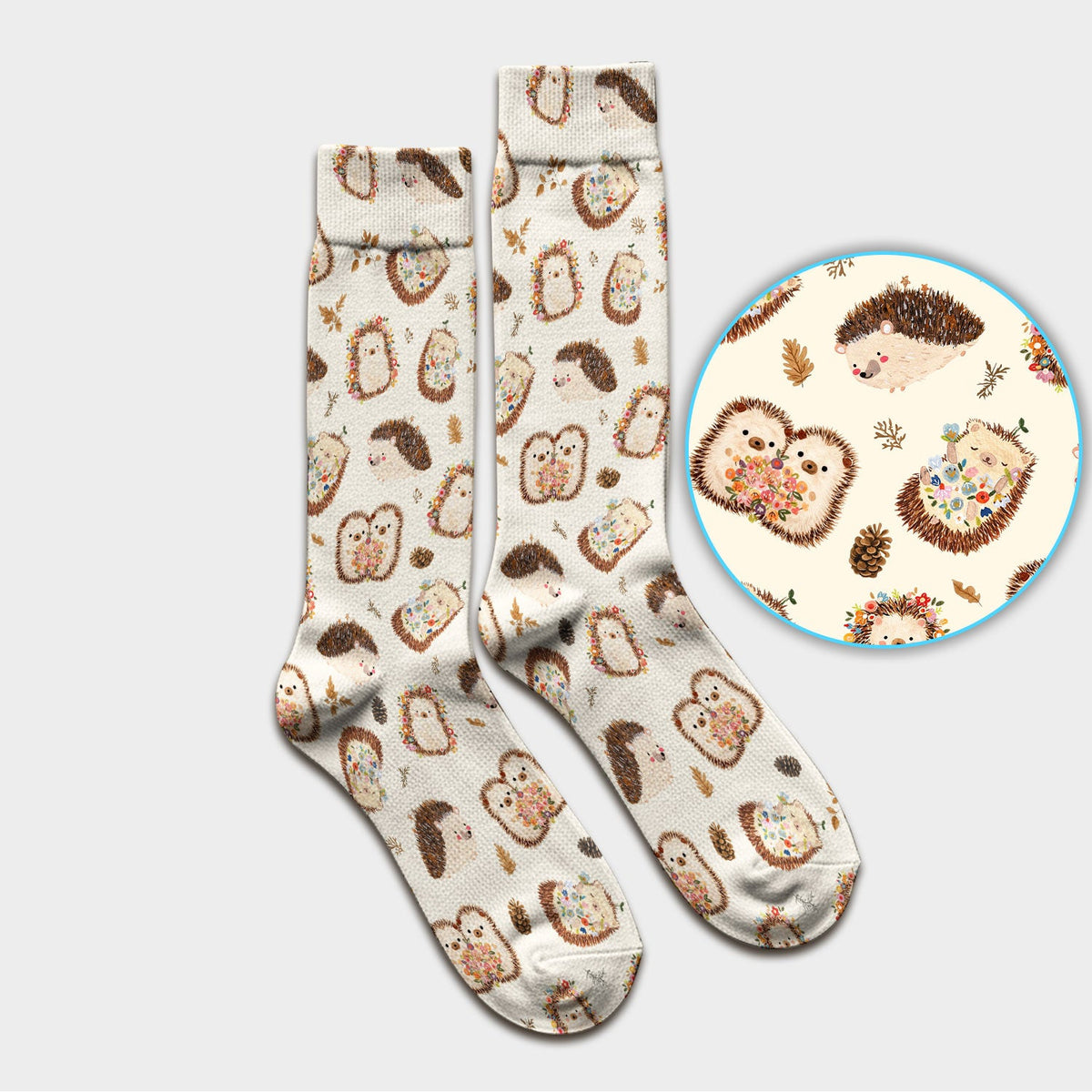 Hedgehog Floral Nurse Socks