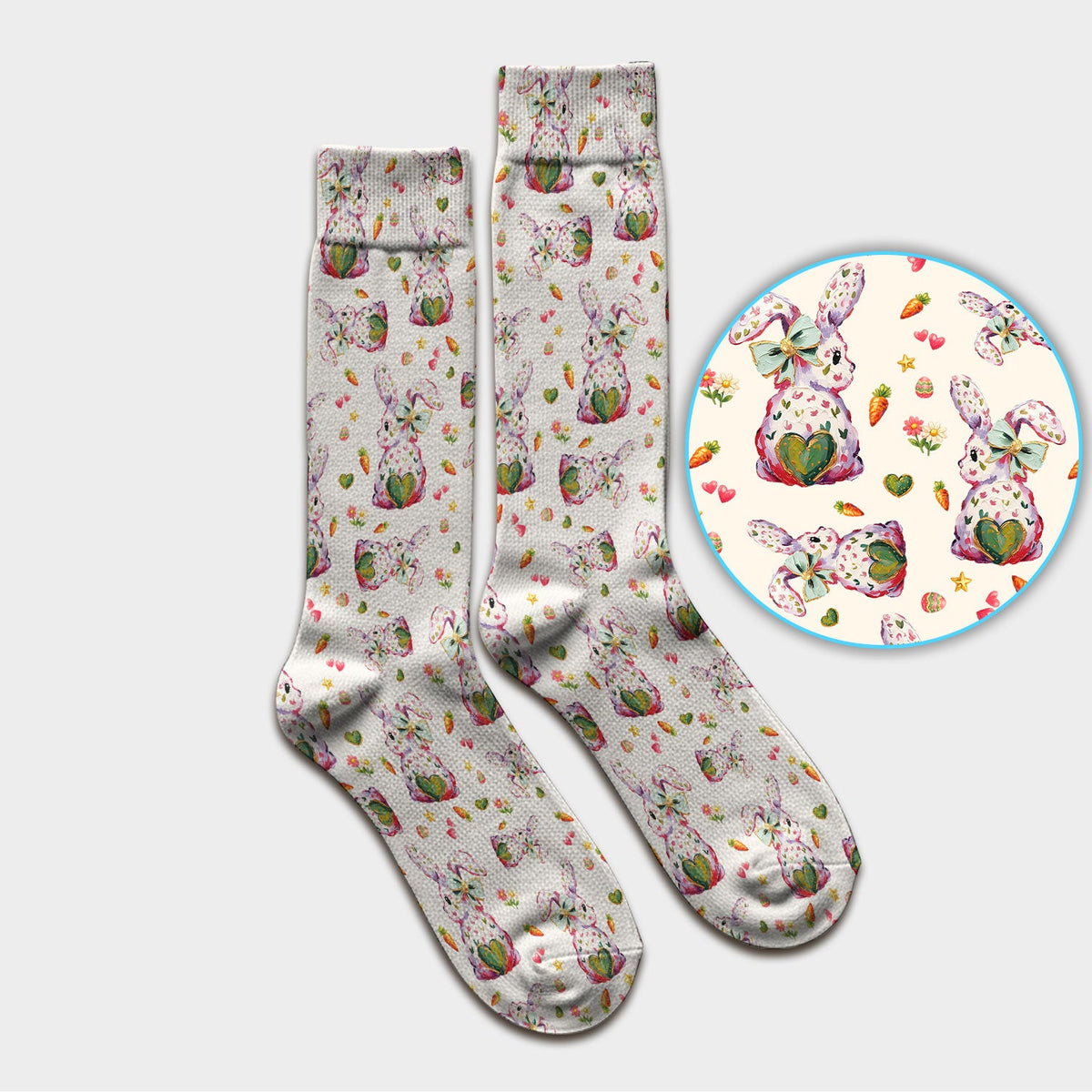 Pastel Bunny Easter Nurse Socks
