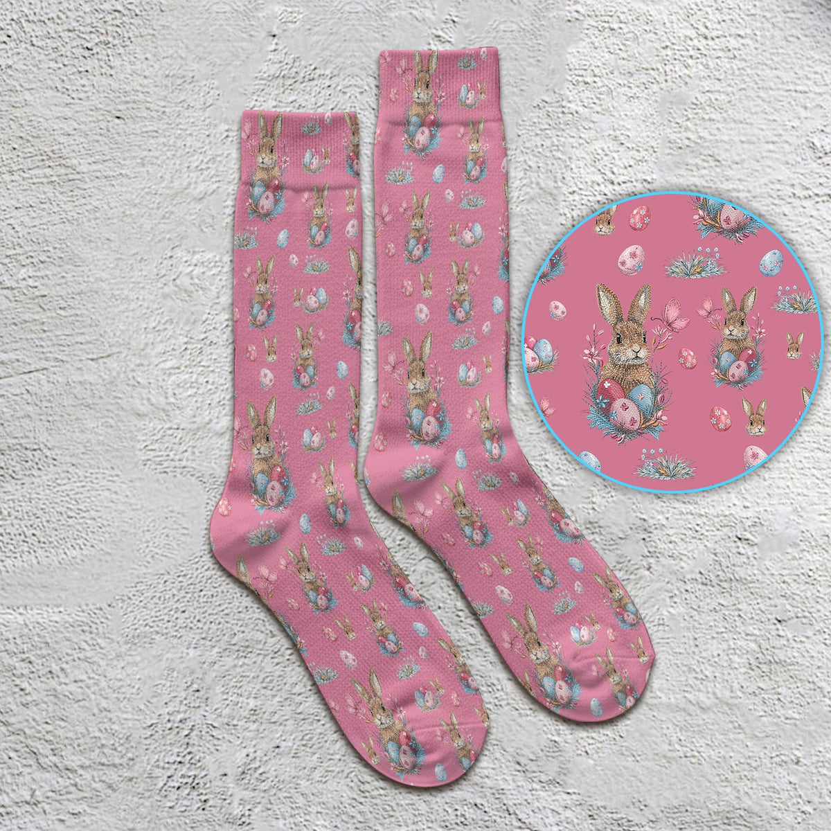 Pastel Easter Bunny Nest Nurse Socks