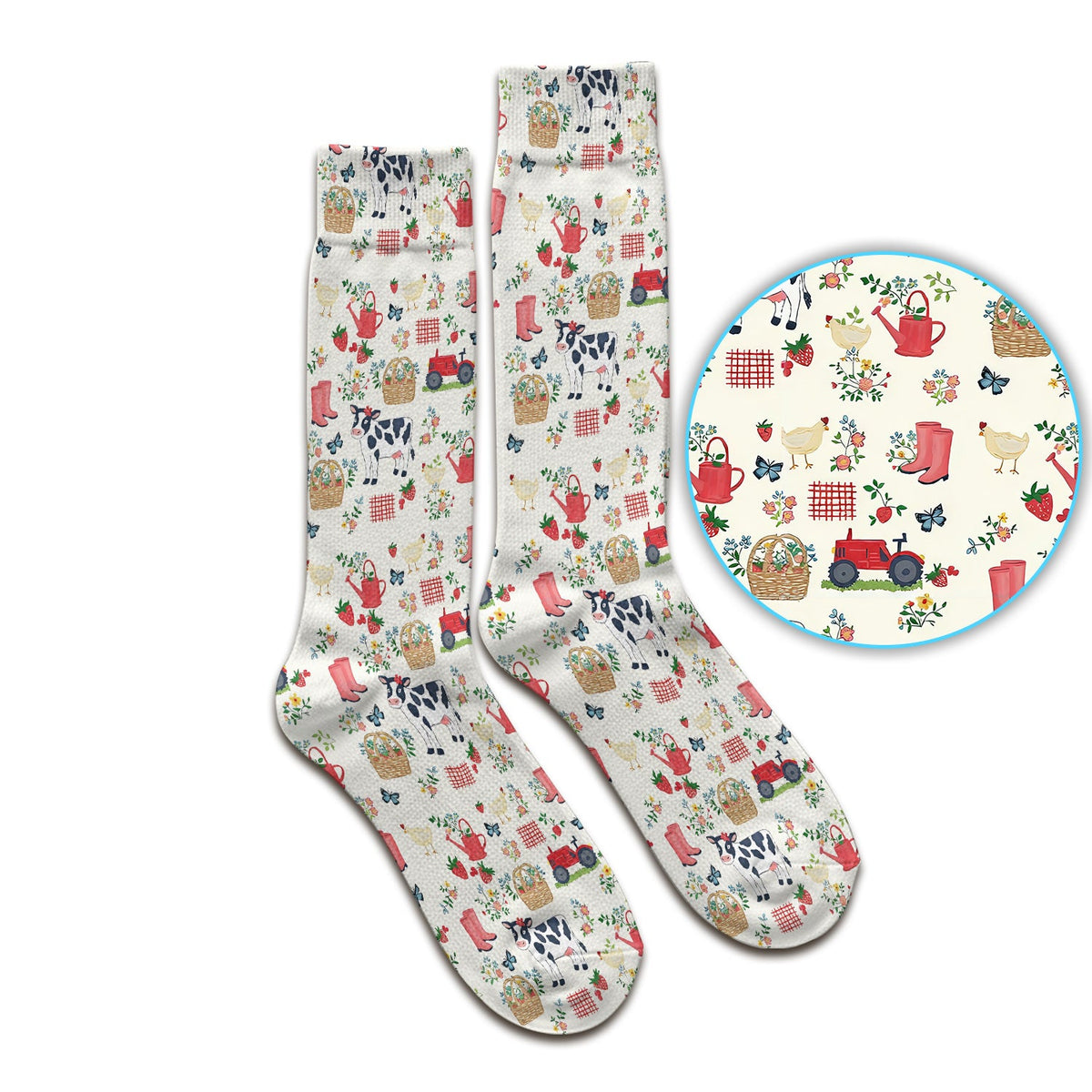 Cow Chicken Farm Nurse Socks