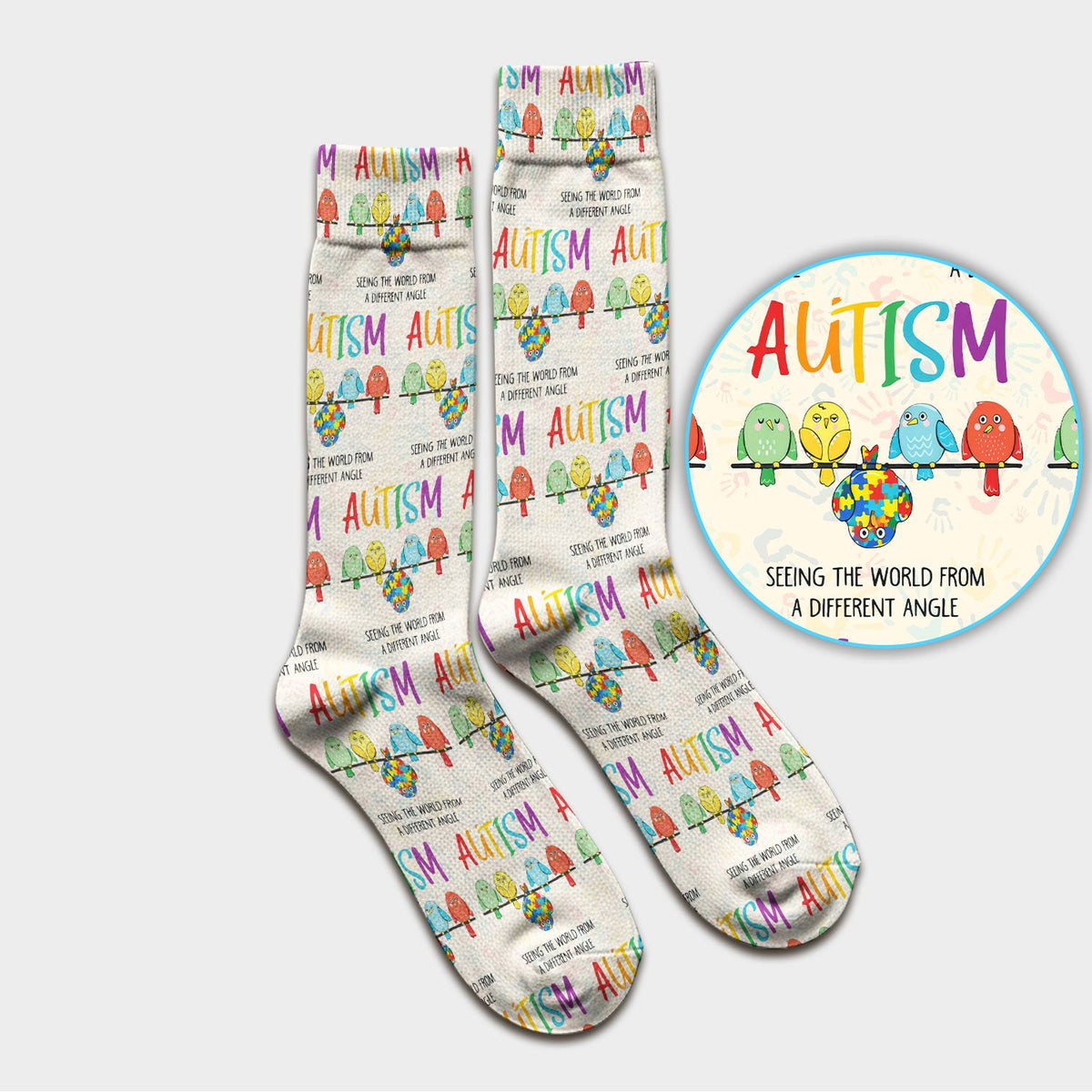 Autism Seeing The World From A Different Angle Nurse Socks