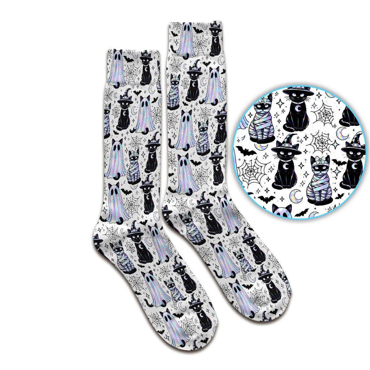 Ghost Witch Cat Nurse Socks - Halloween Gift