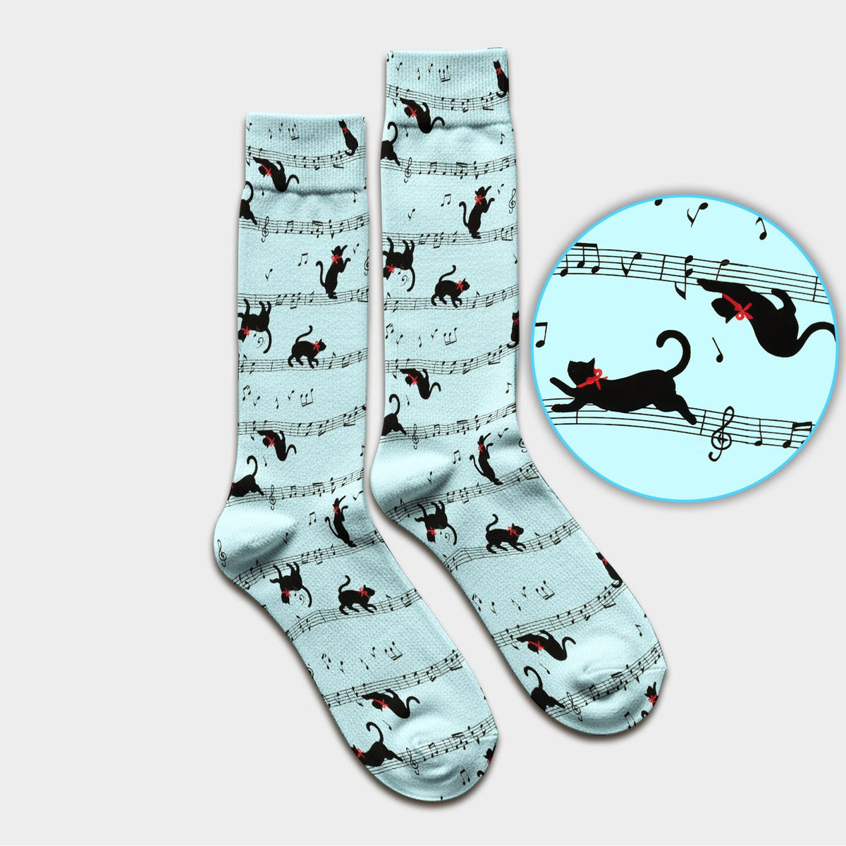 Dancing Black Cat Music Nurse Socks