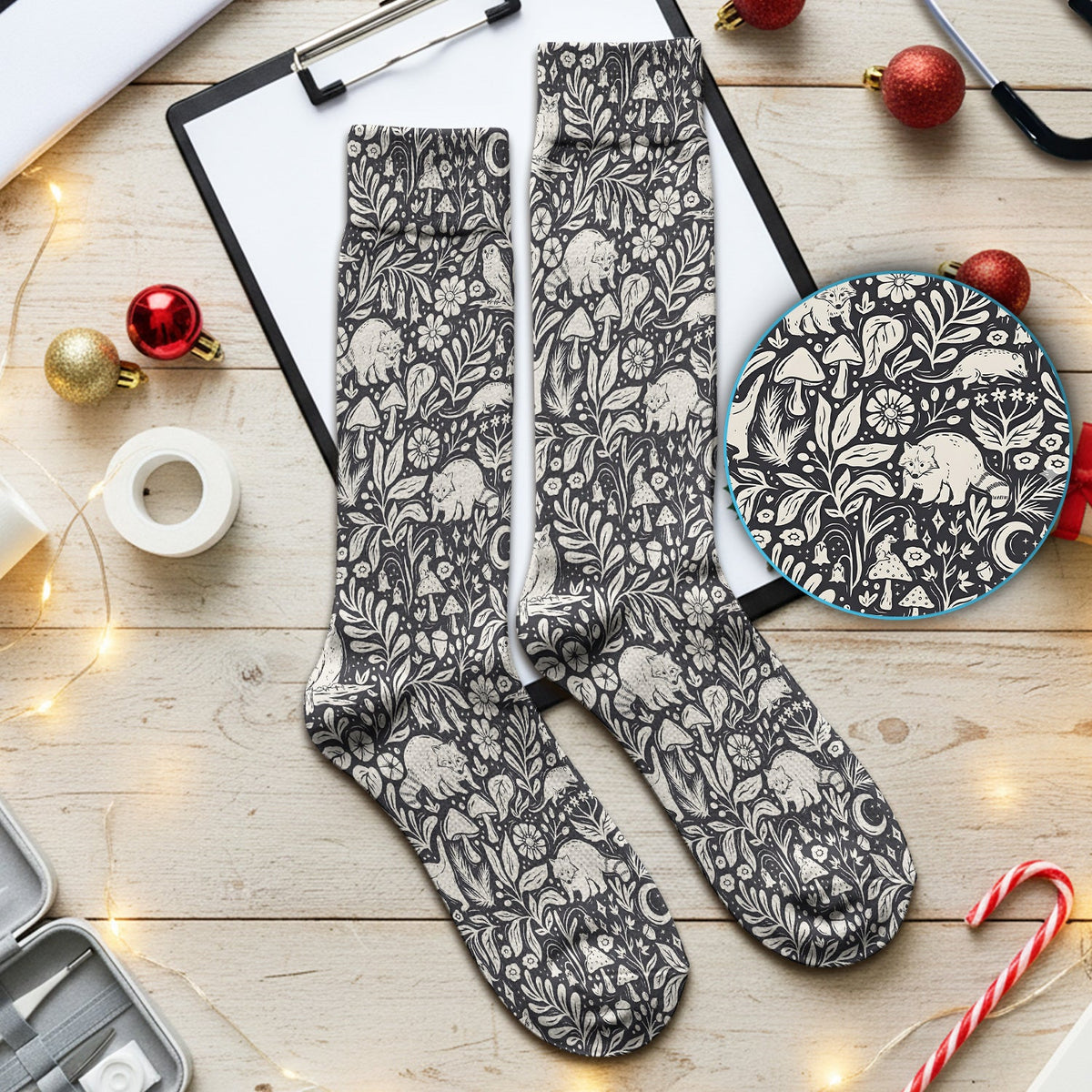 Woodland Animal Forest Nurse Socks
