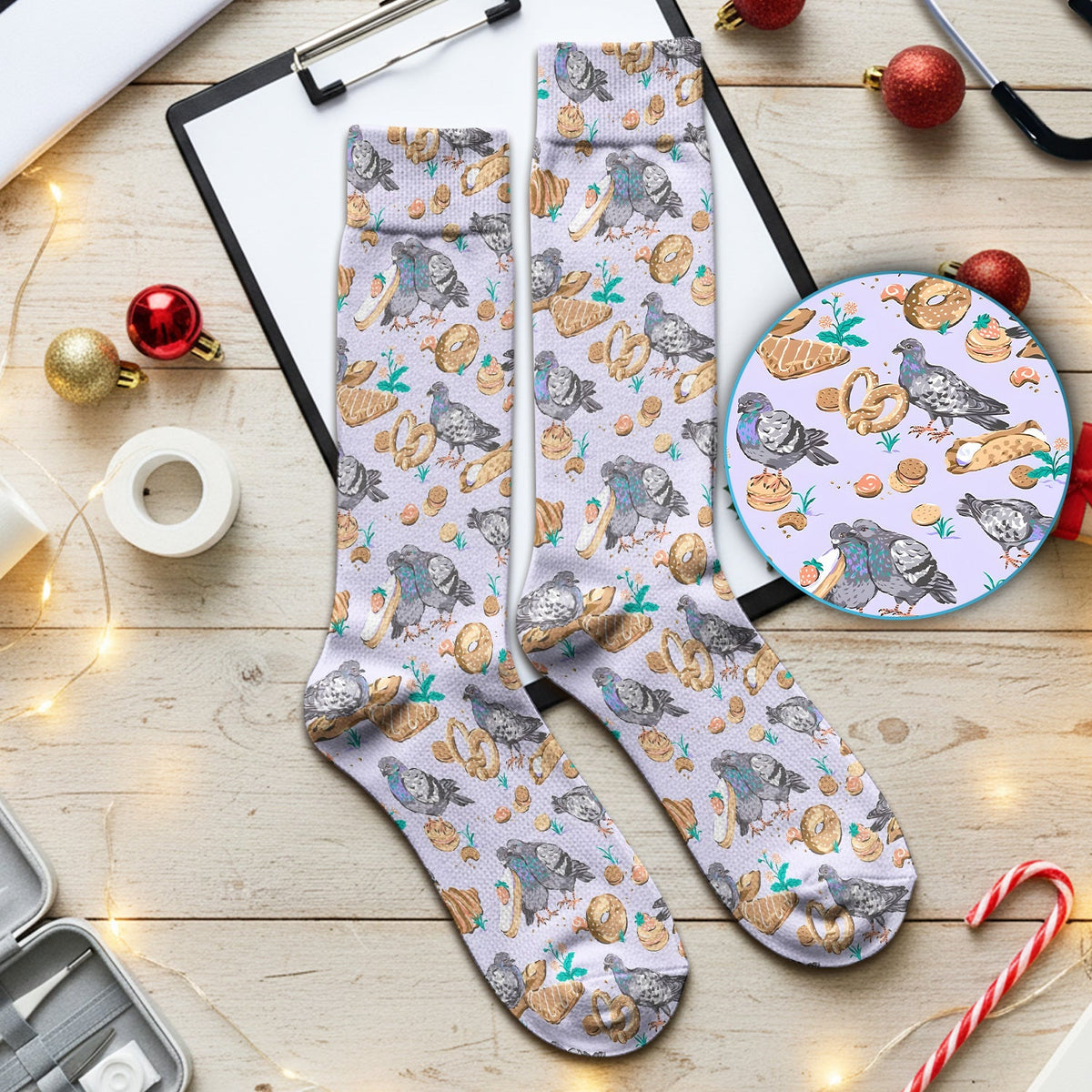 Pigeon Bread Snack Nurse Socks