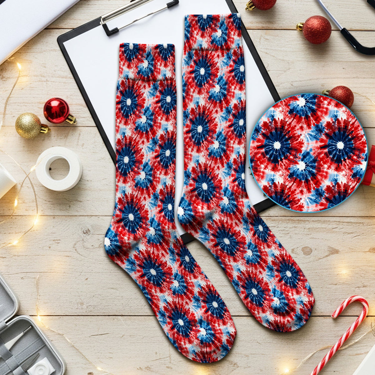 Nurse Tie Dye Firework Burst Socks
