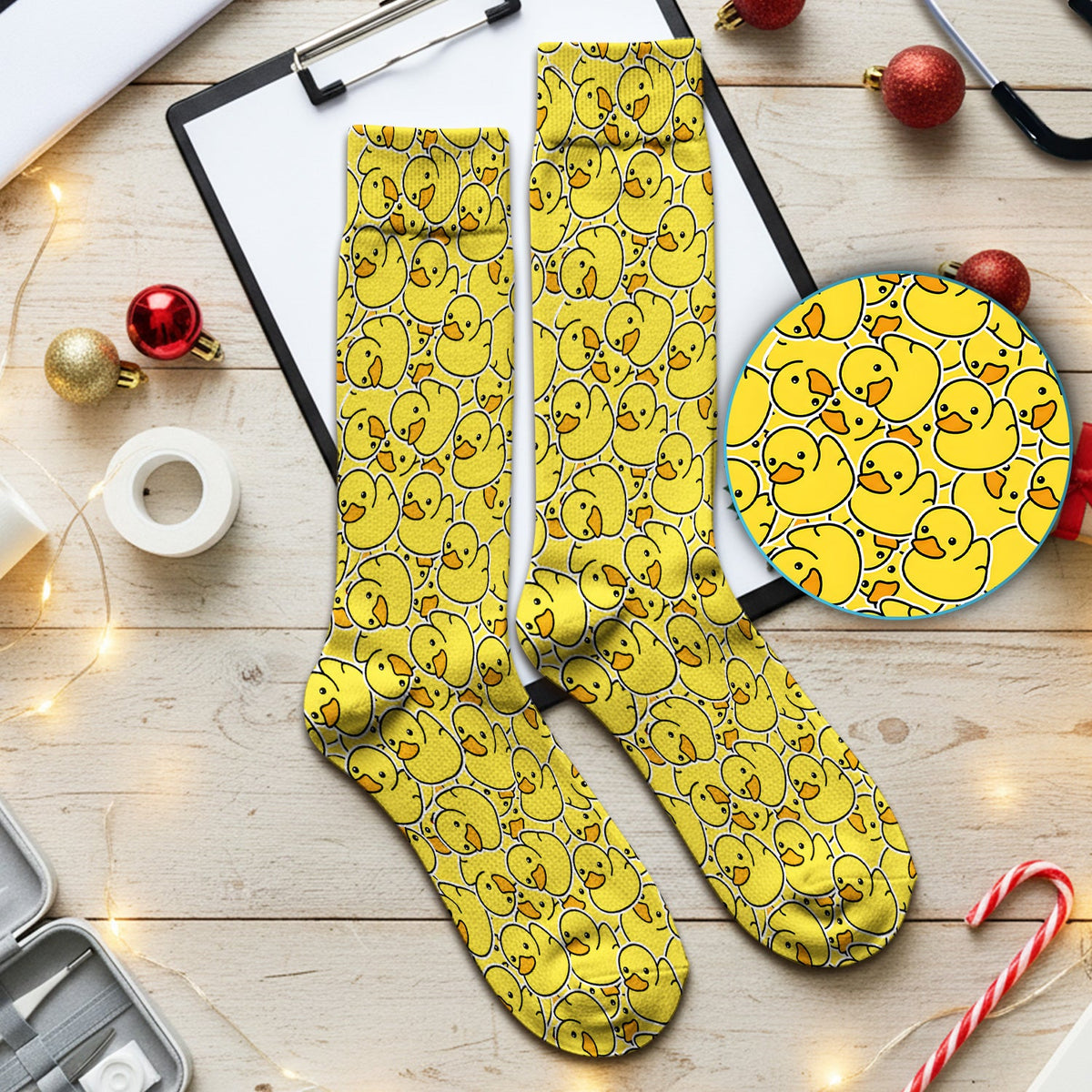 Yellow Rubber Duck Nurse Socks