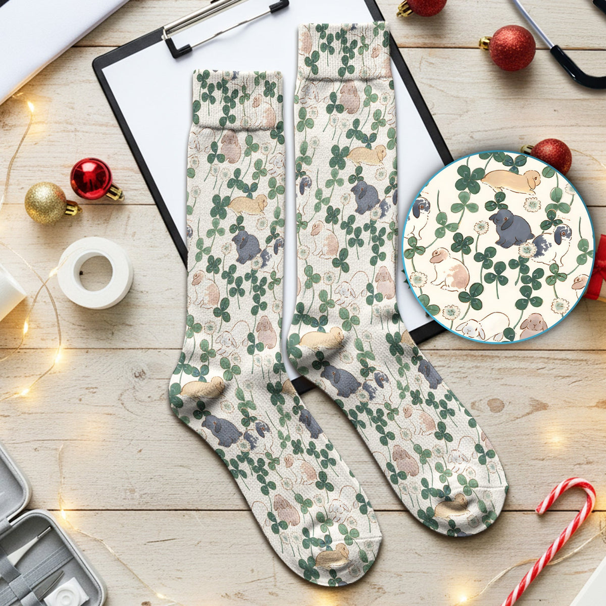 Bunny Clover Garden Meadow Nurse Socks