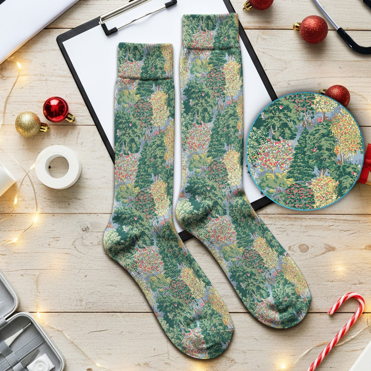 Forest Landscape Nurse Socks