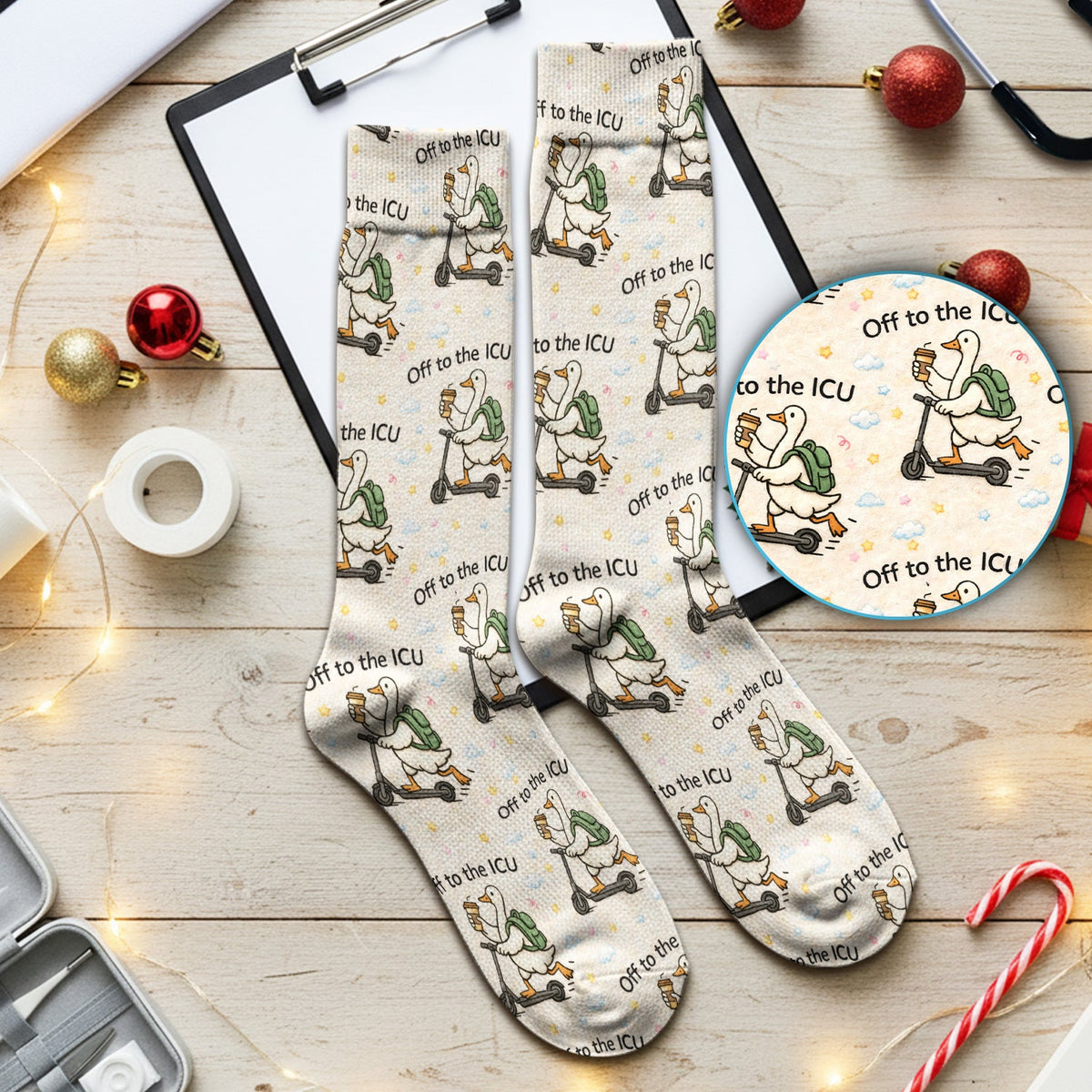 Goose Off To ICU Nurse Socks
