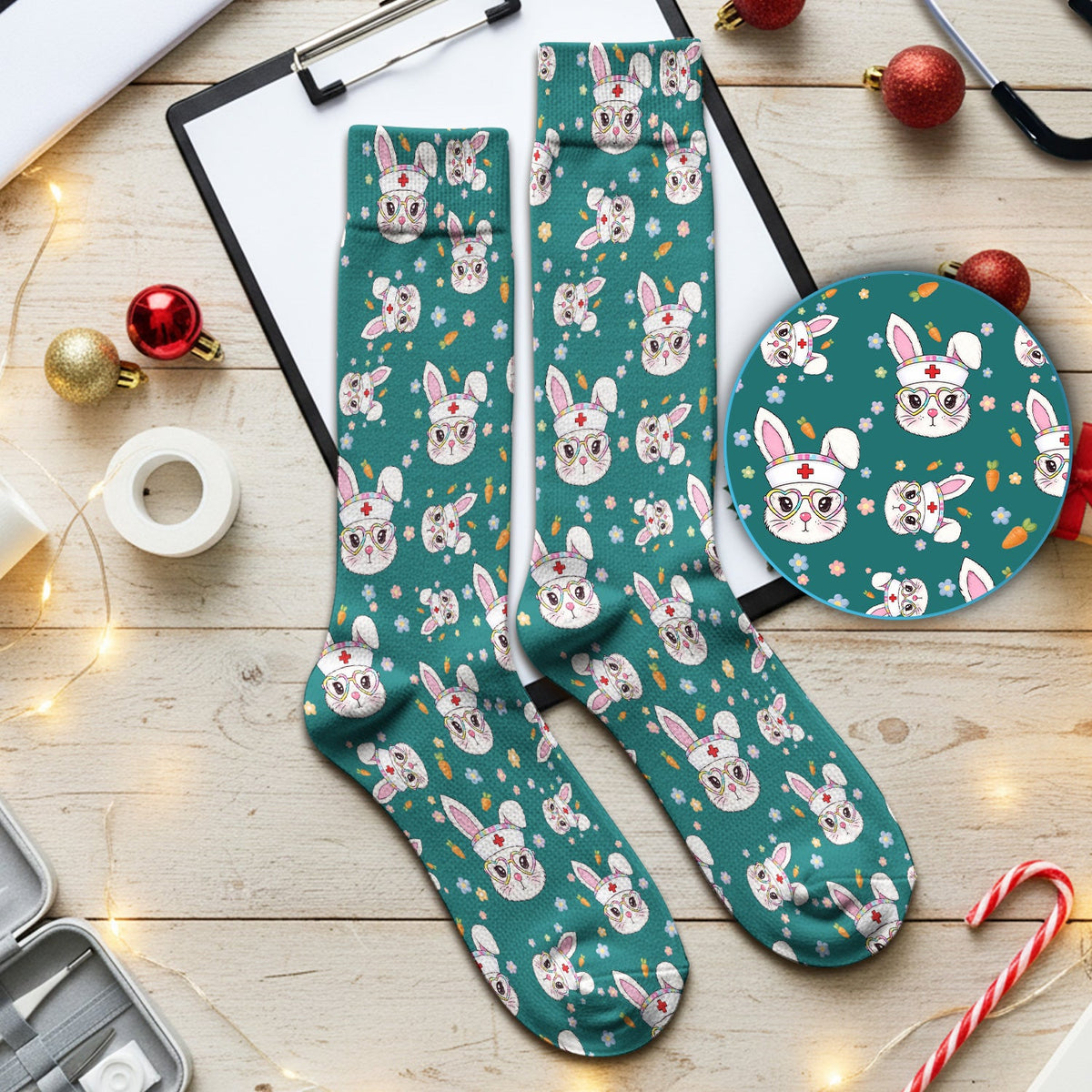 Bunny Nurse Socks - Easter Gift
