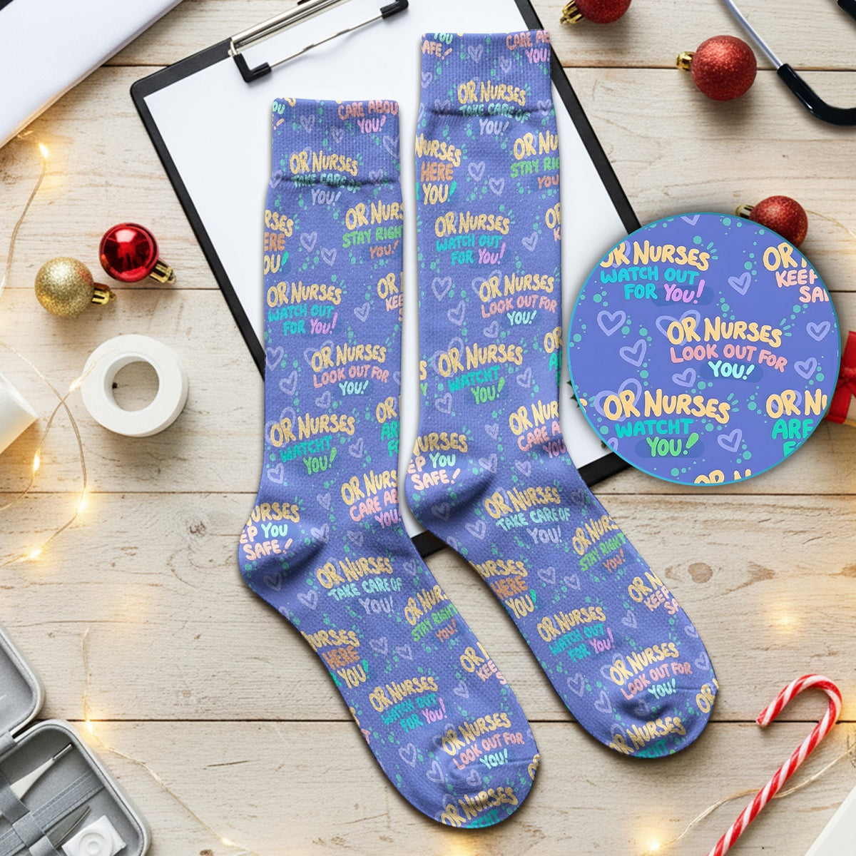 Nurse Quote Care Message Socks