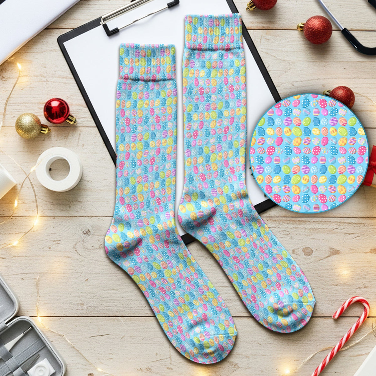 Colorful Easter Eggs Nurse Socks