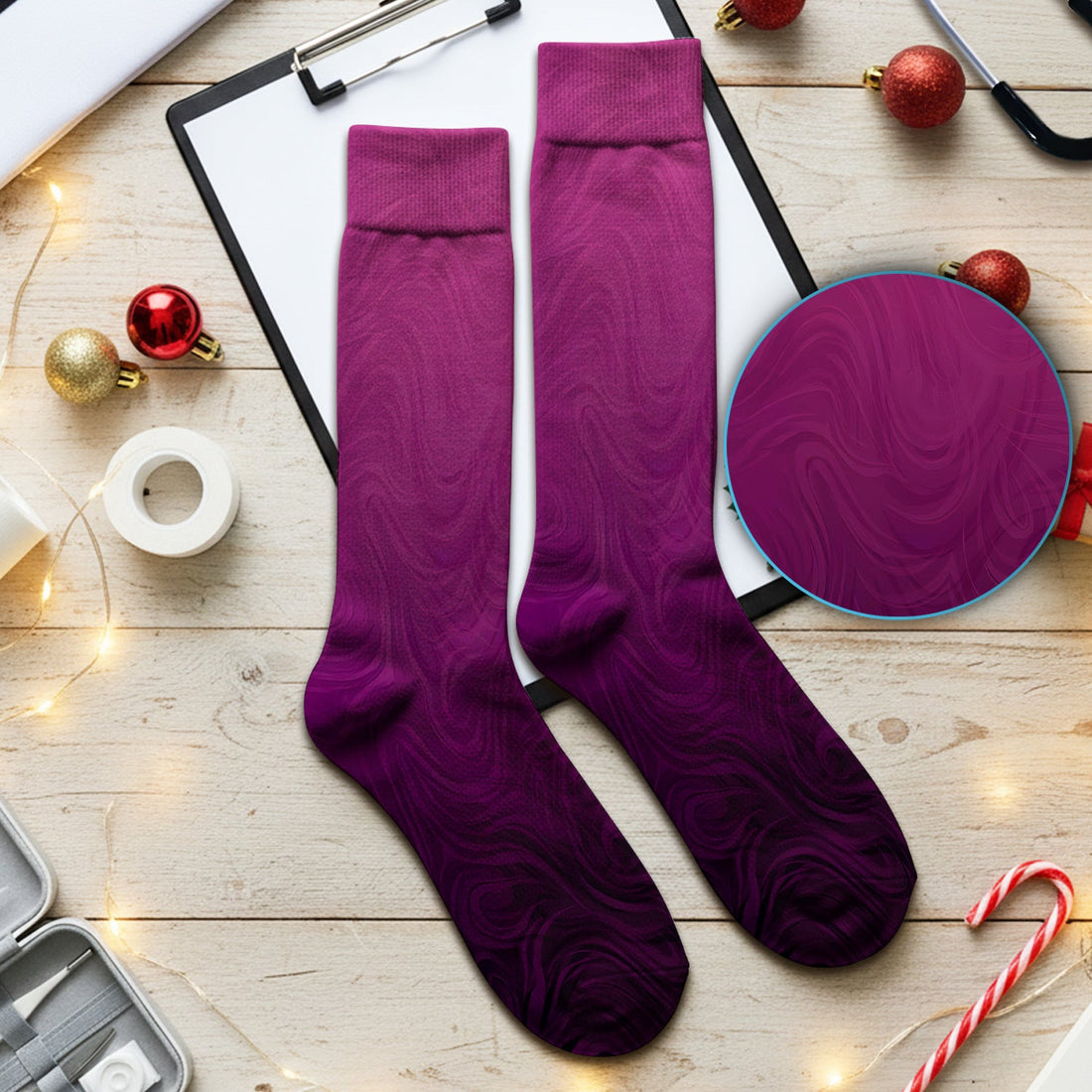 Abstract Swirl Ombre Nurse Socks