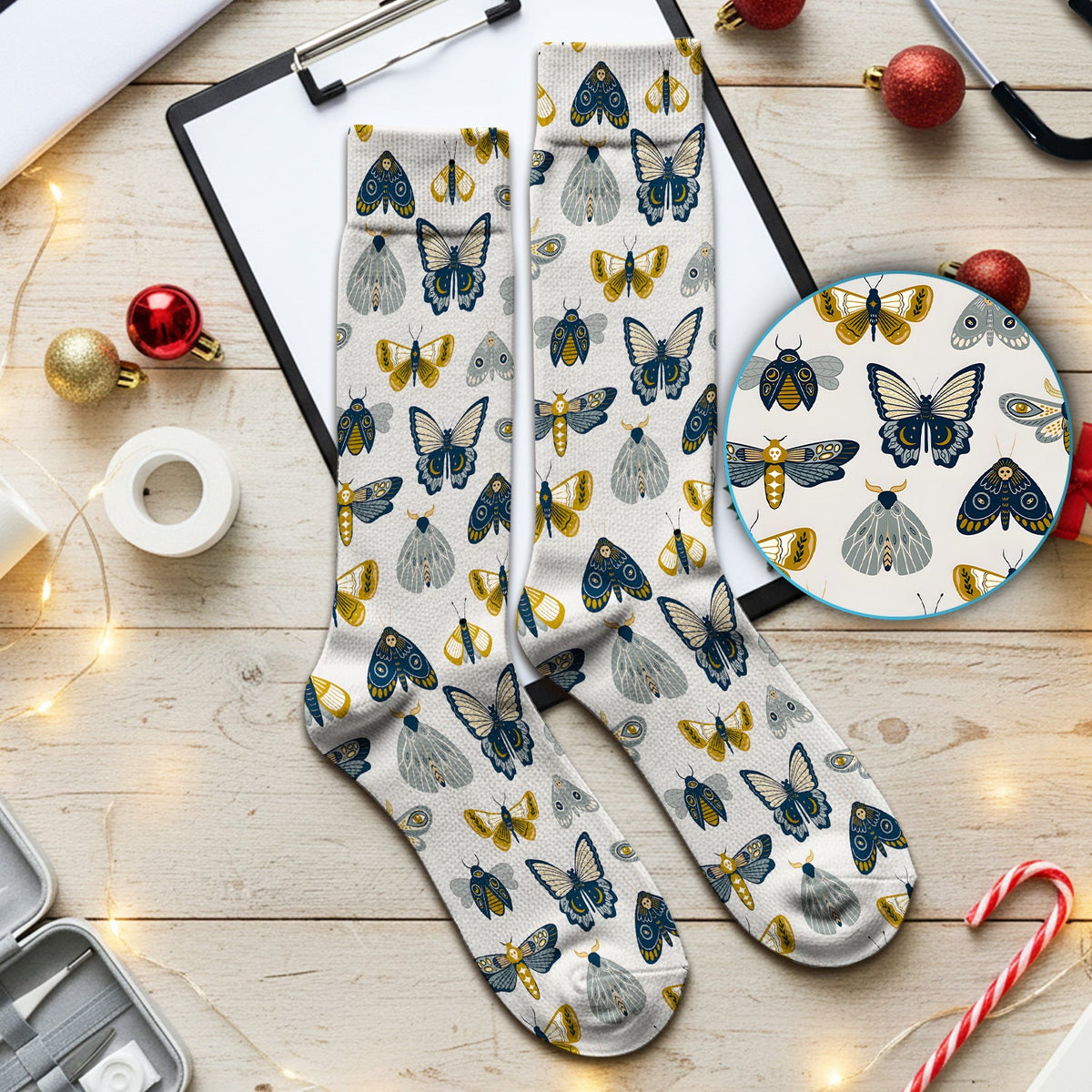 Butterfly Moth Insect Nurse Socks