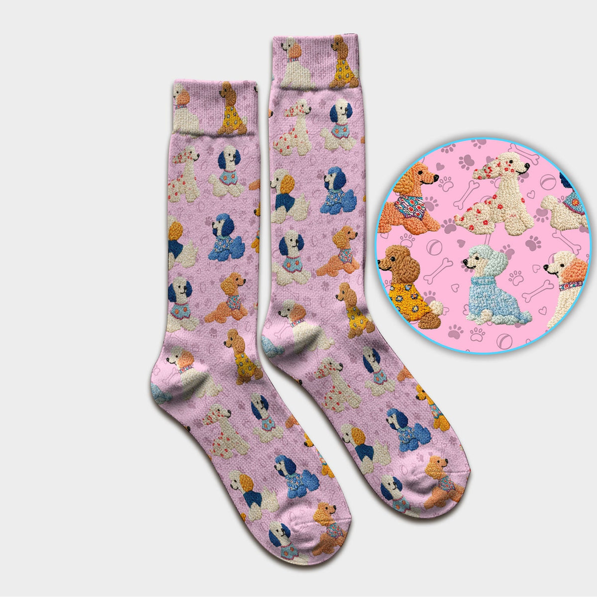 Colorful Poodle Nurse Socks