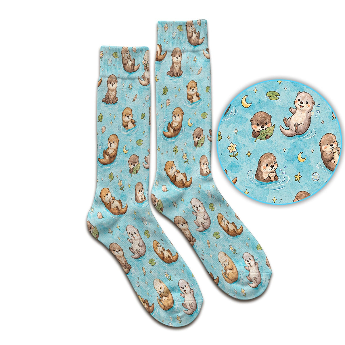 Otter Pond Print Nurse Socks