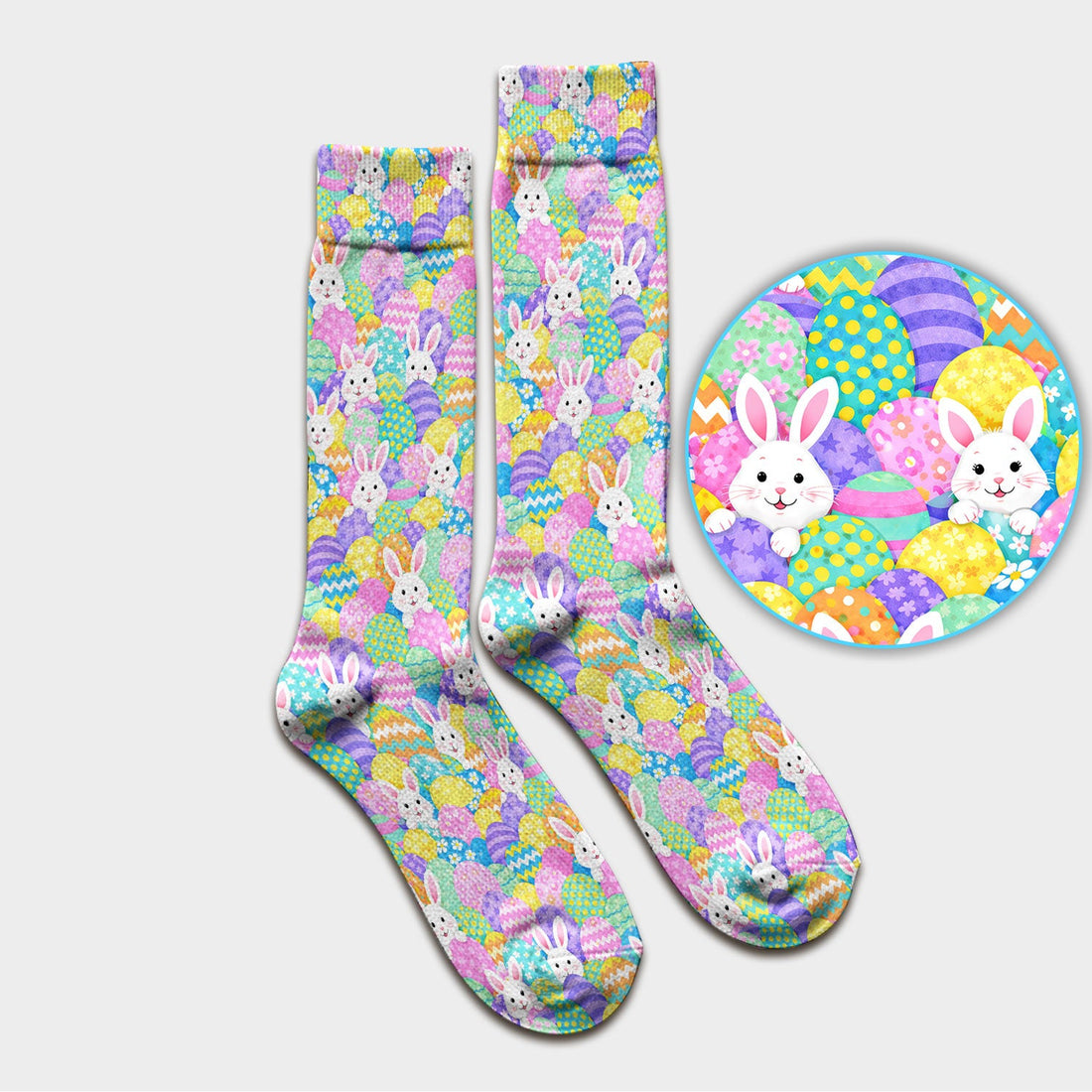 Bunny Colorful Egg Nurse Socks - Easter Gift