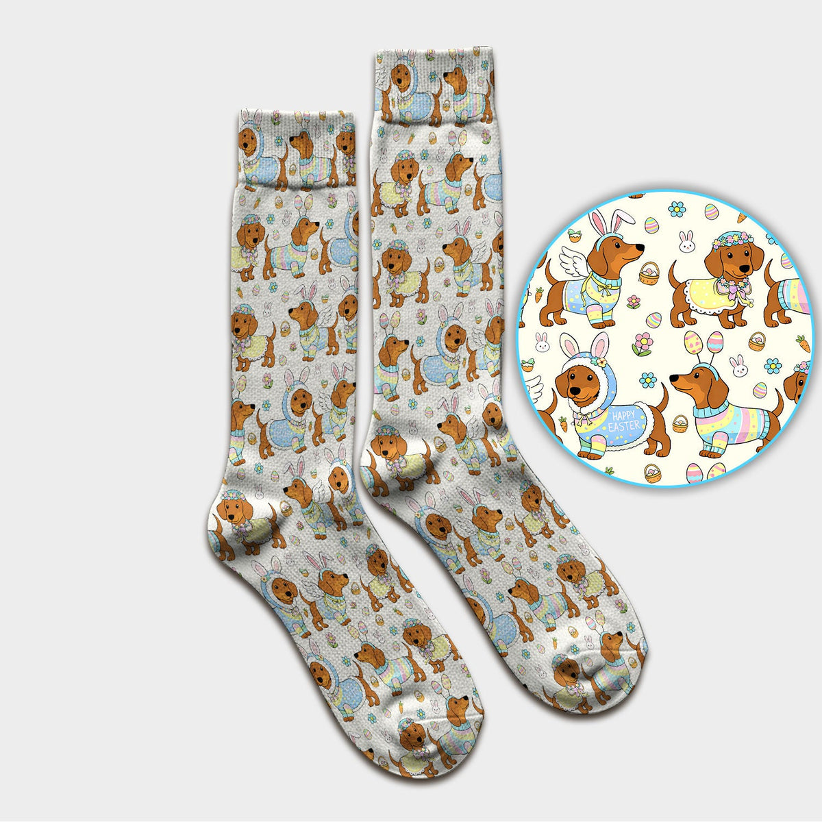 Dachshund Bunny Nurse Socks - Easter Gift