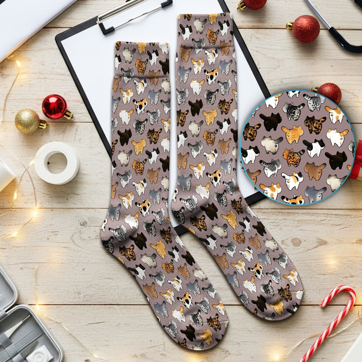 Cat Butt Nurse Socks