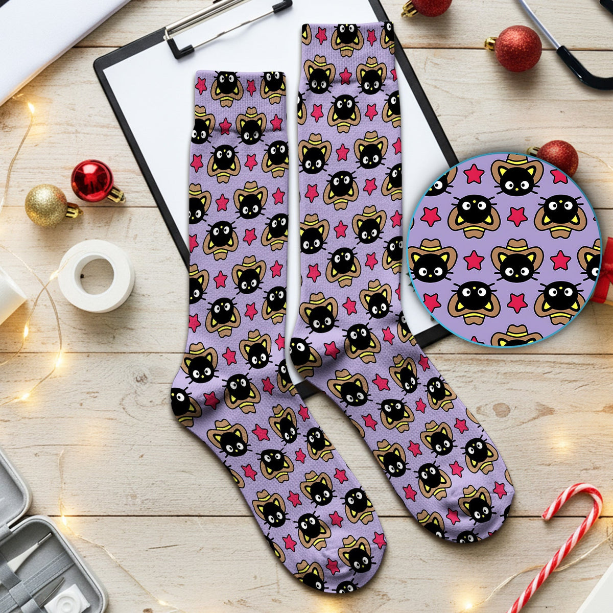 Cowboy Cat Nurse Socks