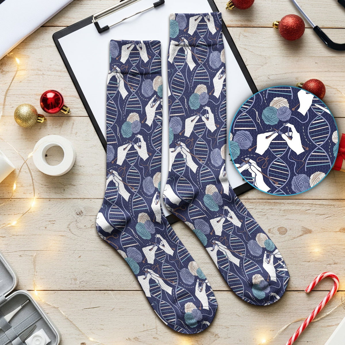 DNA Helix Yarn Nurse Socks