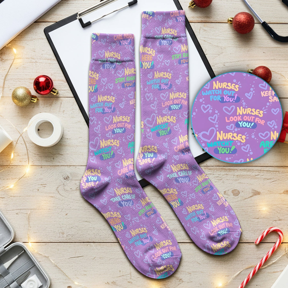 Nurse Quote Care Message Socks