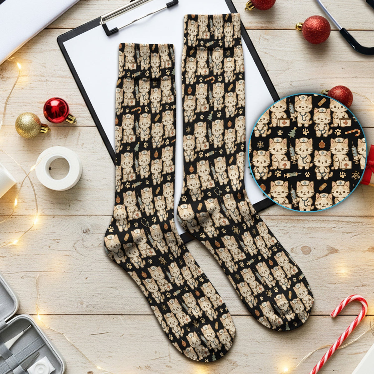 Kitty Nurse Socks - Christmas Gift