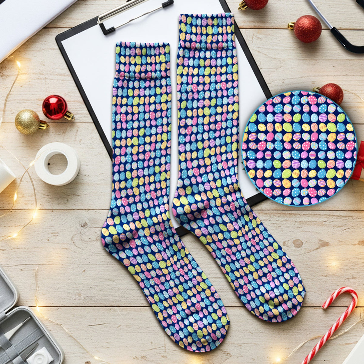 Colorful Easter Eggs Nurse Socks