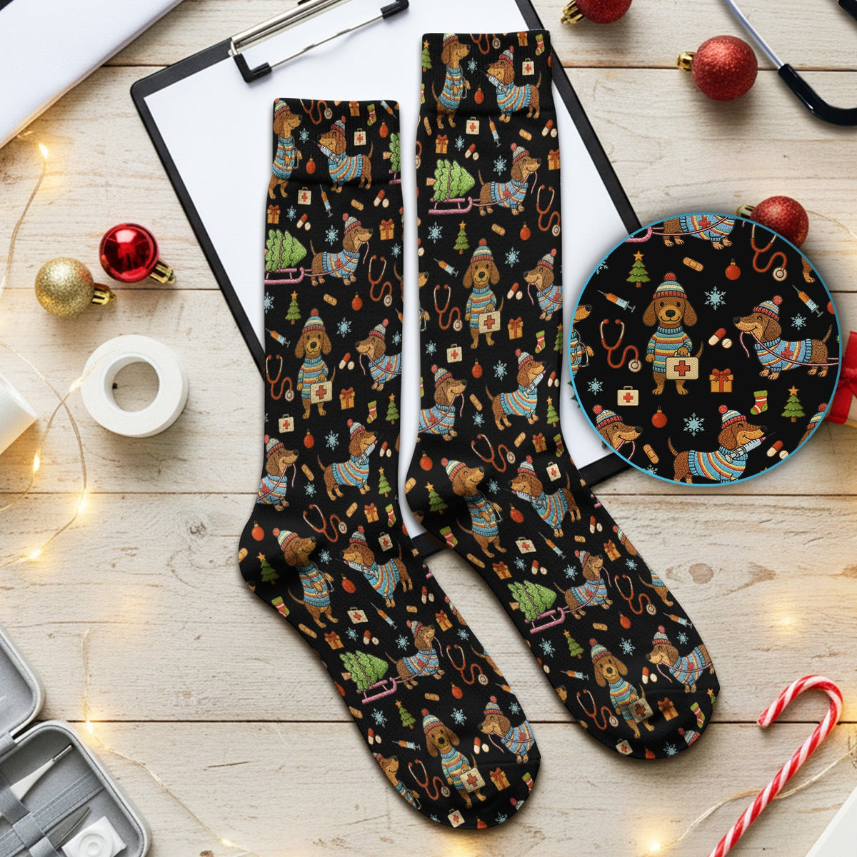 Dachshund 3D Knit Nurse Socks