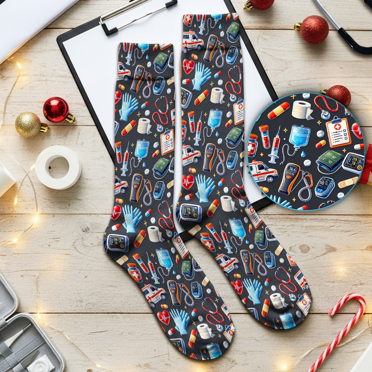 Ambulance Stethoscope Tools Nurse Socks
