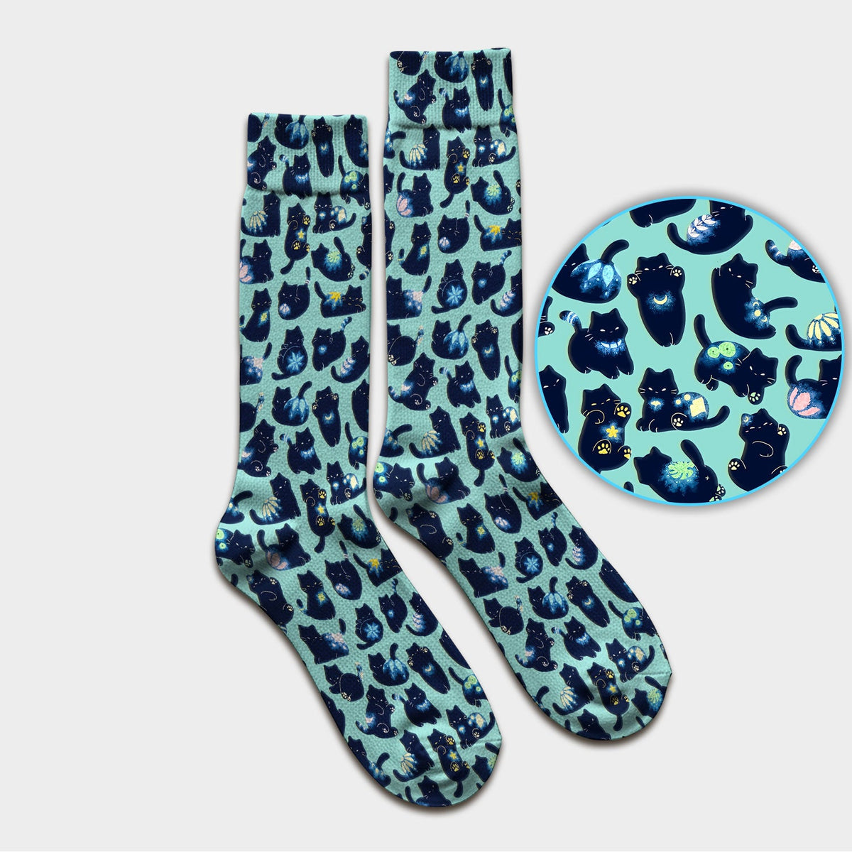 Midnight Black Cat Nurse Socks