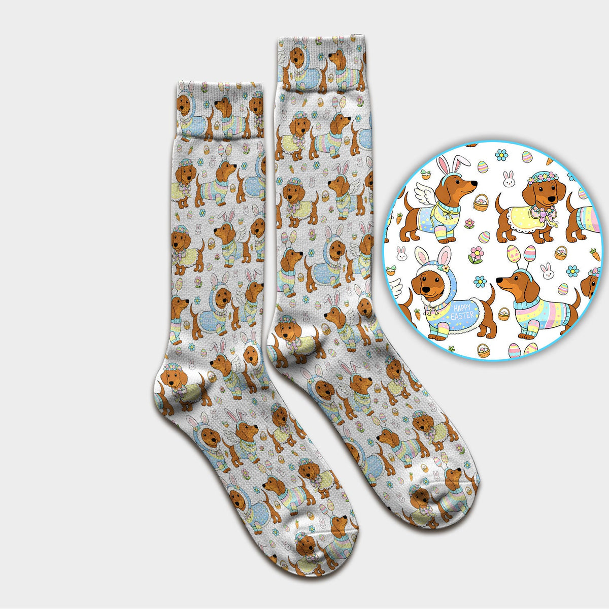 Dachshund Bunny Nurse Socks - Easter Gift