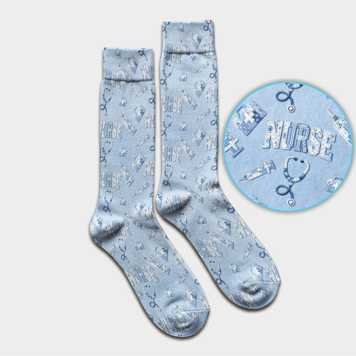 Blue Nurse Medical Socks
