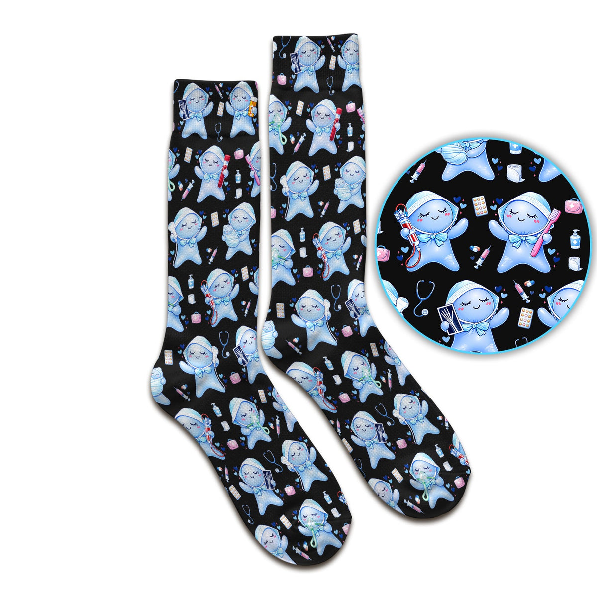 Dental Tooth Character Nurse Socks