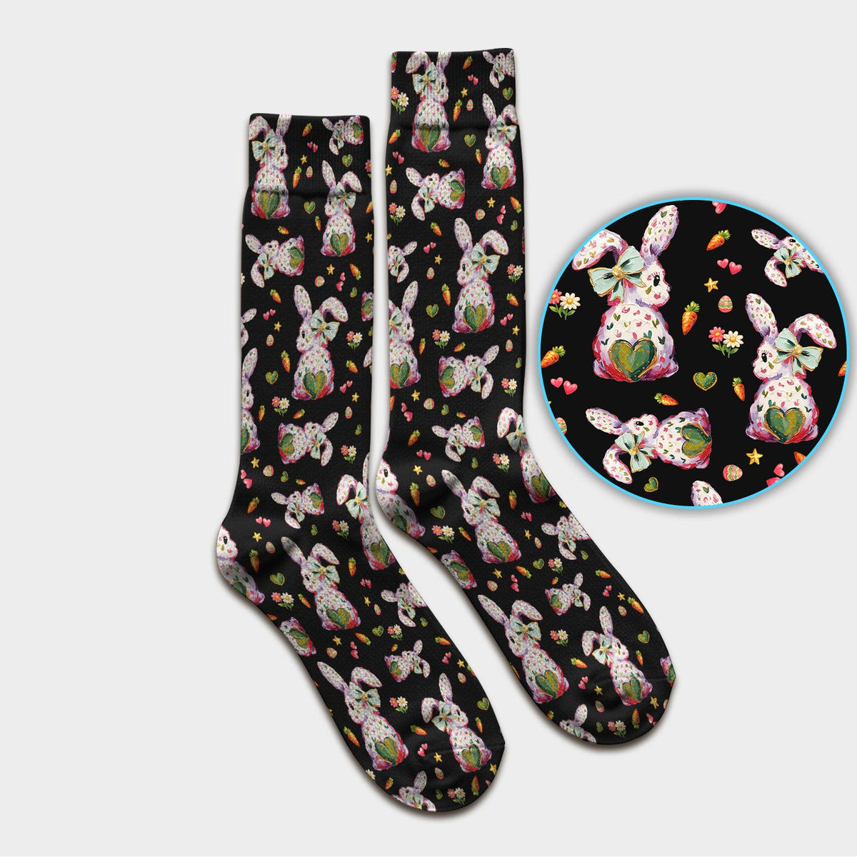 Pastel Bunny Easter Nurse Socks