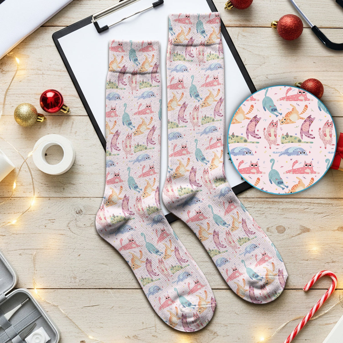Pastel Cat Nurse Socks