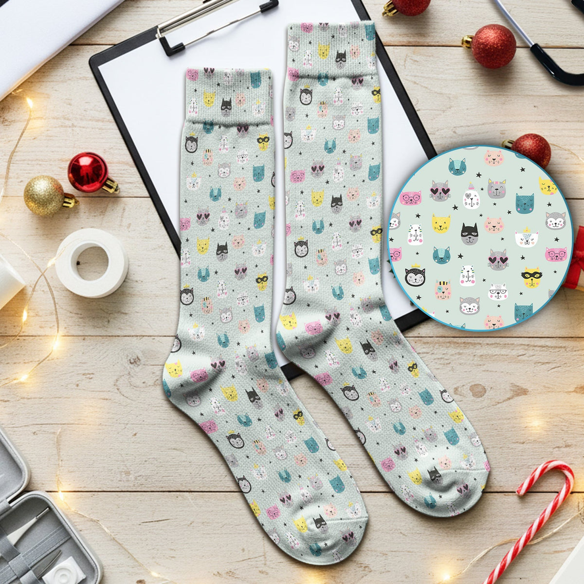 Colorful Cat Nurse Socks