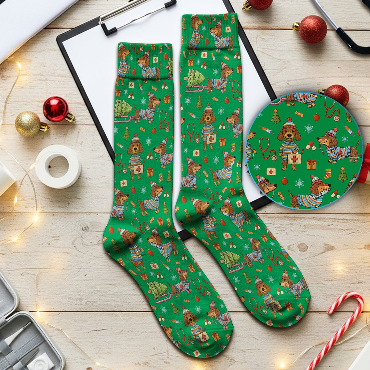 Dachshund 3D Knit Nurse Socks