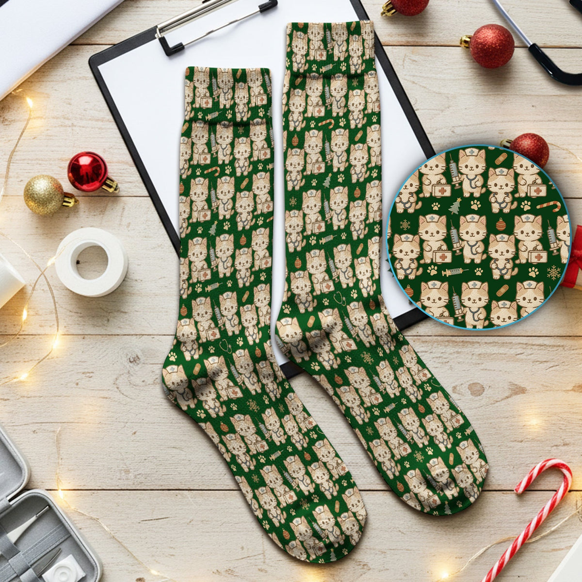 Kitty Nurse Socks - Christmas Gift