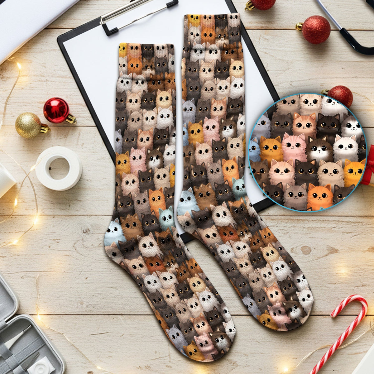 Colorful Kitty Nurse Socks