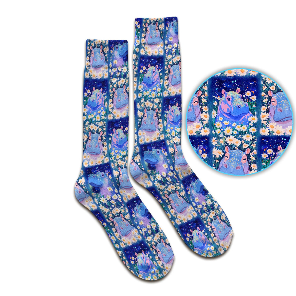 Hippo Daisy Patchwork Nurse Socks