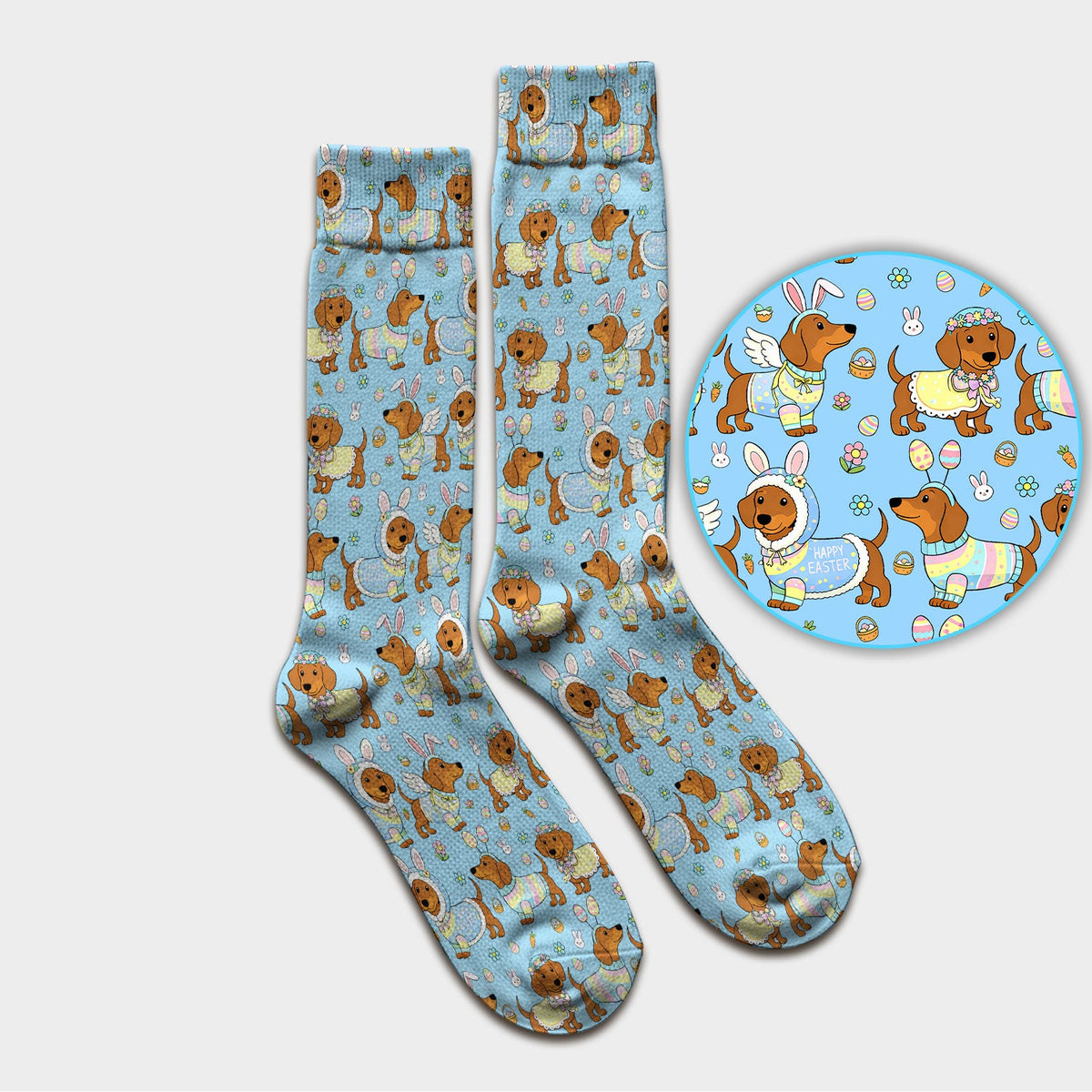 Dachshund Bunny Nurse Socks - Easter Gift
