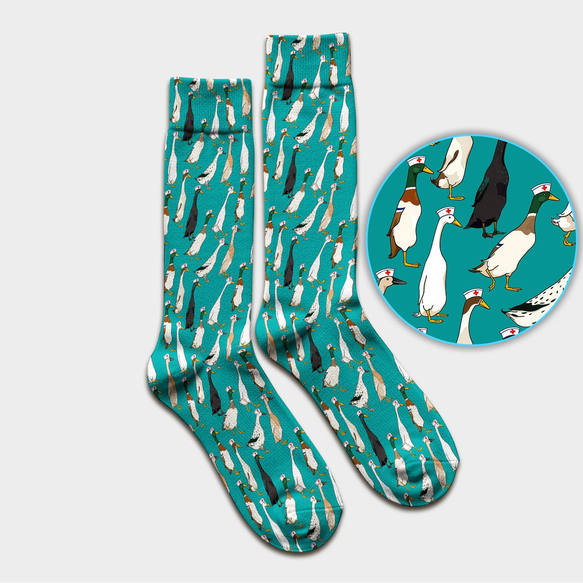 Duck Pattern Nurse Socks