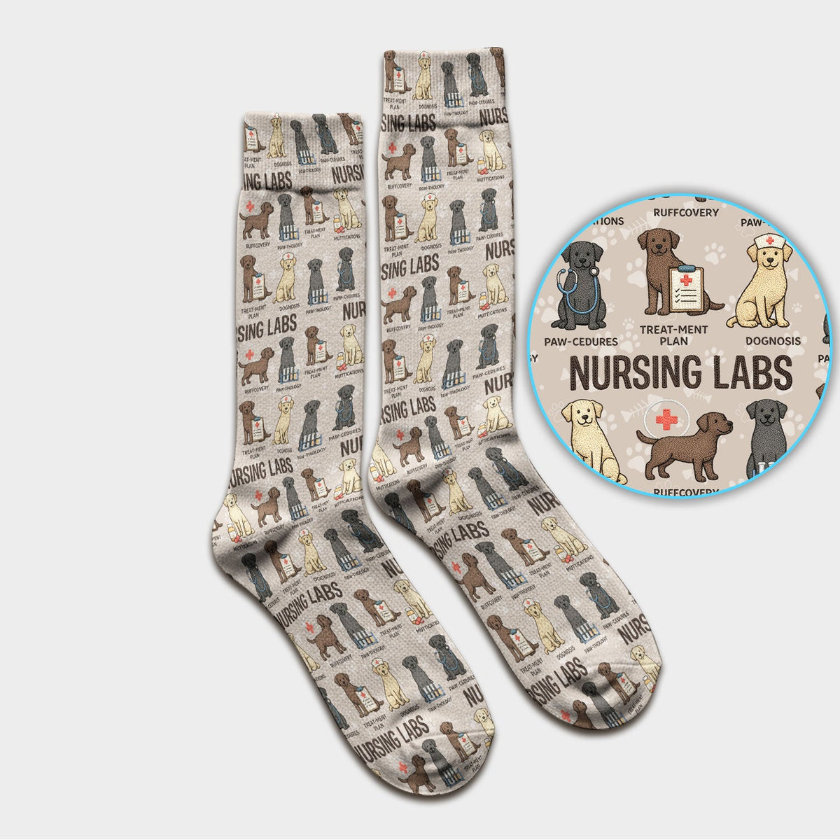 Lab Dog Nurse Socks