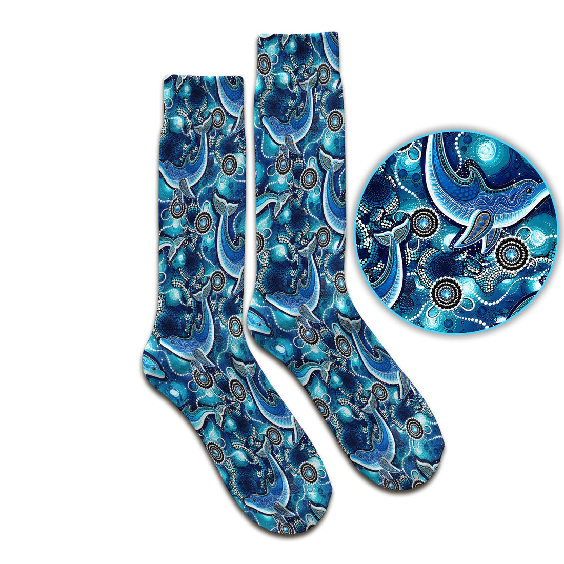 Ocean Dolphin Aboriginal Dot Nurse Socks