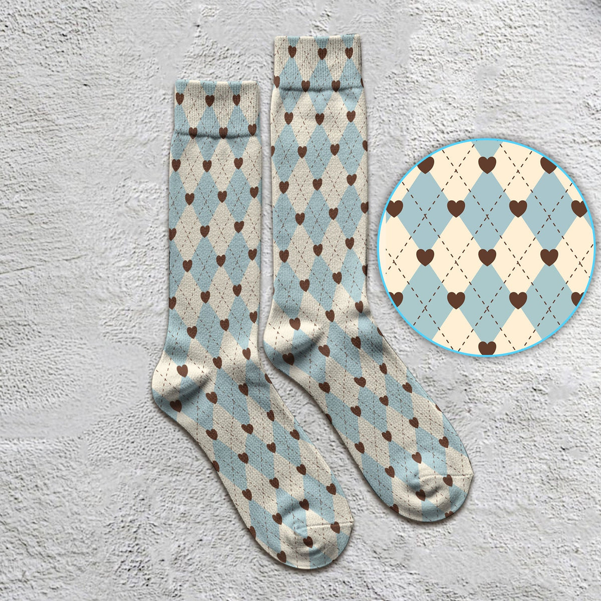 Plaid Heart Nurse Socks