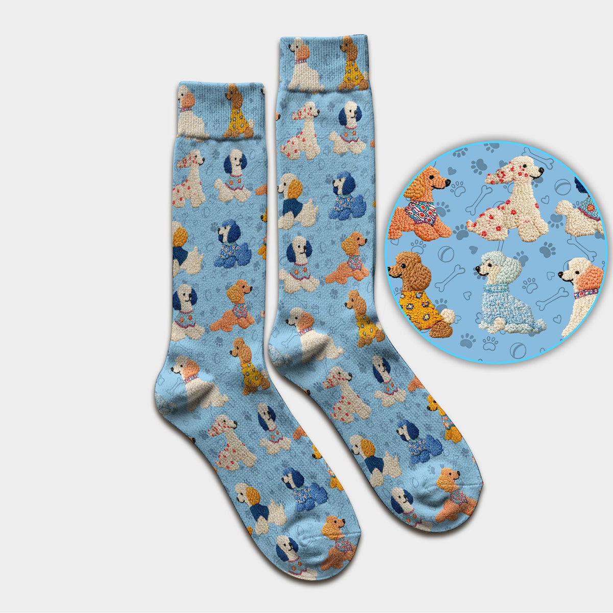 Colorful Poodle Nurse Socks