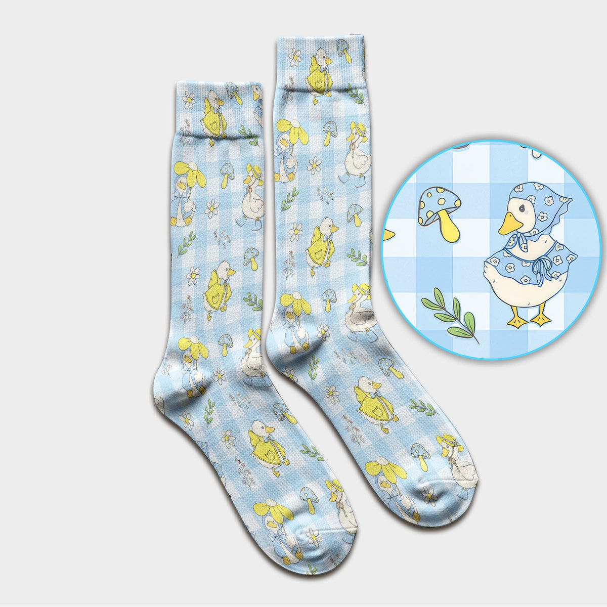 Duck Outfit Gingham Nurse Socks