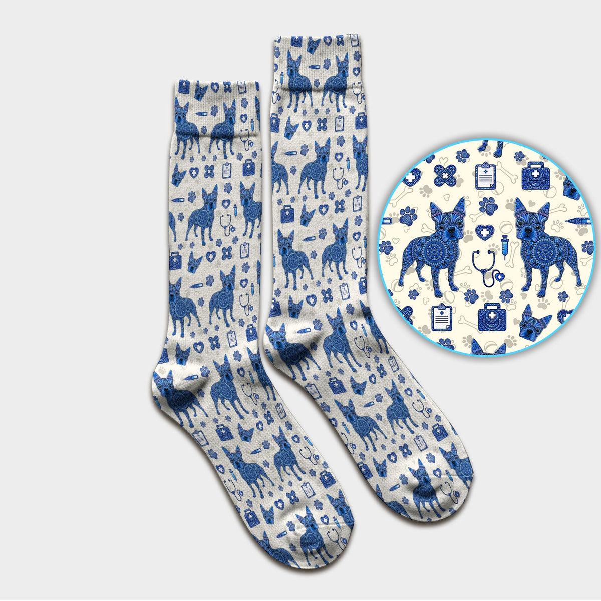 Blue Heeler Australian Cattle Dog Nurse Socks